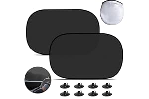 ‎ARIEL-GXR Auto Sonnenschutz Baby, 2 Stück Auto Sonnenschutz, Sonnenblende Auto Kinder mit UV Schutz, Auto Sonnenschutz Sonnenblende mit 8 Saugnäpfen, 52x30.5cm Autofenster Sonnenschutz für Kinder