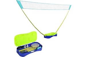SPORTNOW 4m Badminton Set with Volleyball, Portable Badminton Net with Two Rackets, Two Shuttlecocks, Carry Case, for Indoor, Outdoor Sports