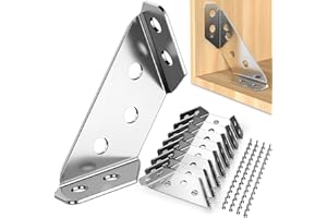 12 Stück Eckverbinder Edelstahl Dreiecksstütze Winkelverbinder Möbelbau Winkel Metall Eckwinkel Dreieck Form Ecke Klammer Mit Schraube, Möbelwinkel Metallwinkel für Holz Möbel Schrank Tisch Stuhl