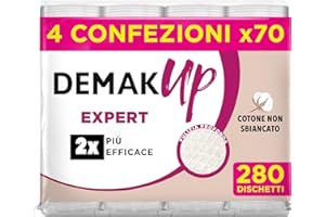 Demak'up Expert dischetti struccanti in cotone, Maxi Formato 4 confezioni da 70 dischetti, 280 dischetti totali