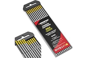 ARCCAPTAIN WIG-Wolframelektrode, 10er-Pack, 3/32 Zoll x 7 Zoll (Gold-1,5% Lanthan)