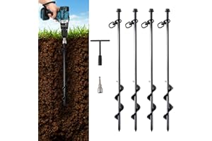 Rdutuok 4 PièCes Piquets Ancrage 40cm Ancrages au Sol pour Trampoline kit d'ancrage pour abri en Spirale pour sécuriser Les tentes, auvents, bâches, Trampolines, balançoires ﻿