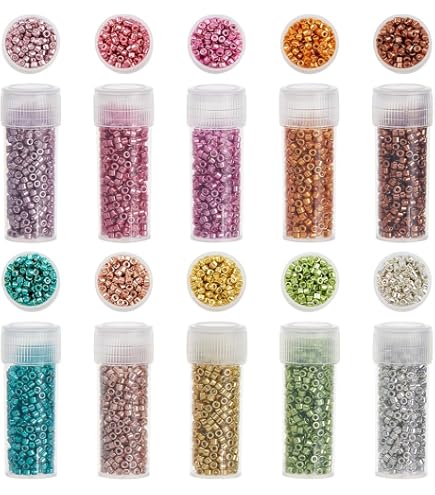 Lot De 1000 Perles De Rocaille Marron Doré à Reflets Multicolore - 2 Mm (12/0) - Neuf