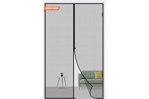 MAGZO Magnetic Fly Screen Door 100 x 210 CM, Fly Nets for Doors Screen Mesh Scratch-Proof Handy to Open, Grey