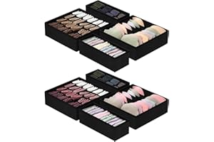 CASMIGC Set di 8 Organizer per cassetti, Armadio Divisori Pieghevole Storage Box Cassetto Organizzator Usato per Biancheria Intima, Reggiseni, Calze, Fazzoletti e Cravatte