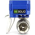 U.S. Solid 1" Motorized Ball Valve DN 25 Stainless Steel Electrical Ball Valve, 9-24V AC/DC, 2 Wire Auto Return Setup