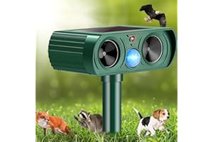 MERWLUKT Ultrason Répulsif Chat, Repulsif Chat Exterieur avec Détecteur de Mouvement, Solaire Répulsif Anti Rongeurs pour Jardin Étanche Répulsif Animaux pour Chats Chiens Renards Oiseaux