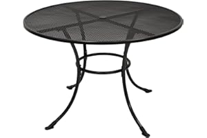 DEGAMO Gartentisch Streckmetall-Tisch RIVO 110cm rund, Stahl und Streckmetall, Farbe eisengrau, wetterfest, Outdoor