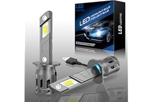 AUXIRACER H1 LED Lampadina senza polarità, 16000LM 80W 6500K Bianco Xenon 500% Luminoso H1 LED Fari auto e moto, sostituzione alogena per abbaglianti e anabbaglianti, H1 IP68, 2 Pezzi