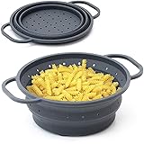 Scolapasta Silicone, Colino Grande 26cm Ø | Colapasta pieghevole, Practico, Salvaspazio Multiuso, Resistenti al Calore | Coli