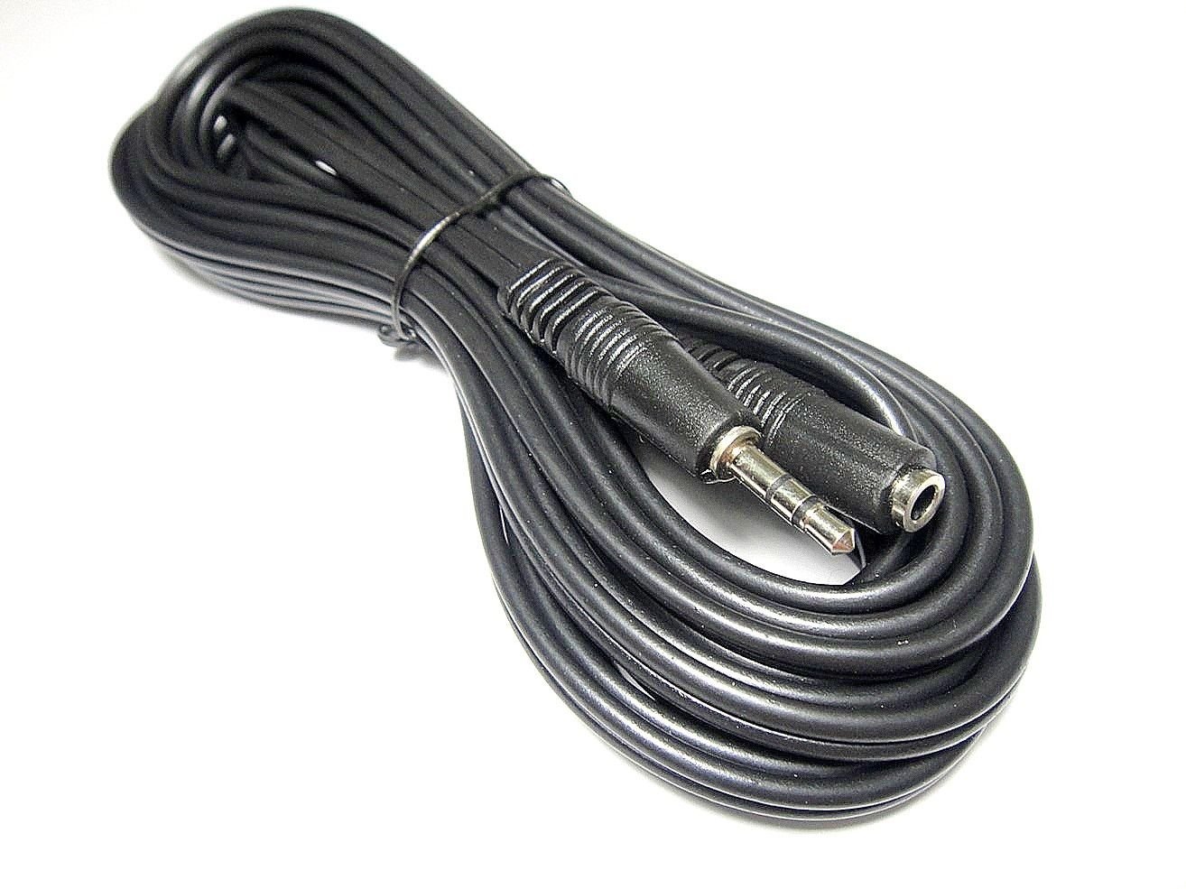 Unbranded 3.5Mm Male To Female Stereo Audio Extension Cable 5 Meters (16 Ft), Black