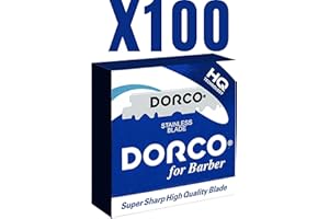 100 Premium Quality DORCO Single Edge Razor Blades - Ultra-Sharp, Long-Lasting, Professional Grade Shaving Blades - Professional Barbers' And Traditional Shaving Enthusiasts' Choice - Pack of 100
