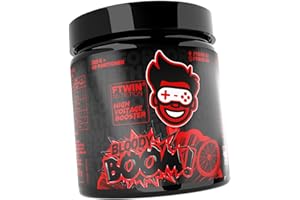 ‎EURHOVITAL FTWIN HIGH VOLTAGE BOOSTER | For Gamers and E-PORTLERS | Reflex - Focus - Energy - Endurance | 320 g = 40 Servings (320 g, Bloody Boom)