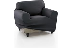 FAVERTI® Funda Sillón Elástica Universal de 70 a 110 cm | Modelo Reale | Gris | Funda Protectora Sillón Individual | Protector de Calidad de Tejido Jacquard Tacto algodón