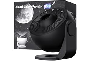 Ainael Proyector Galaxia, Proyector Estrellas Planetario Doméstico Techo Espacial Luz Nocturna con 3 Diapositivas de Vidrio HD, Galaxy Projector Pro para Niños Aultos