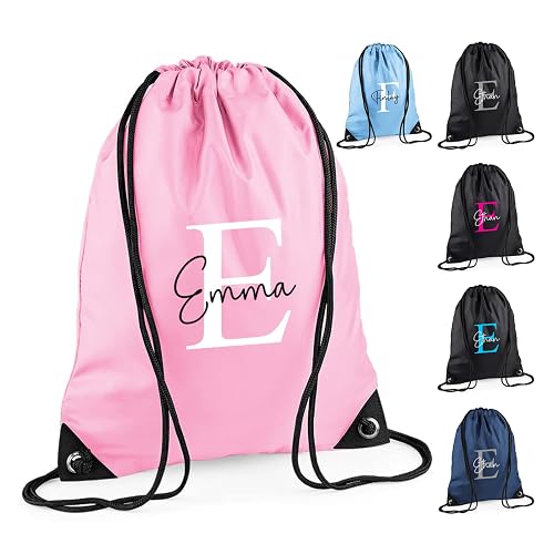 Chicken Craft Customisable Personalised Drawstring Bag - Ideal PE Kit, Gym, and Swimming Bag for Boys, Girls, Kids in Nursery and Primary School, Available with Monogrammed Initial and Name