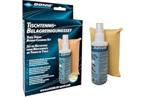 Donic-Schildkröt Kit de Limpieza para Raquetas de Tenis de Mesa, 100 ml de Espuma Limpiadora en una Bomba Pulverizadora y Esponja de Limpieza, para Renovar las Almohadillas de las Raquetas