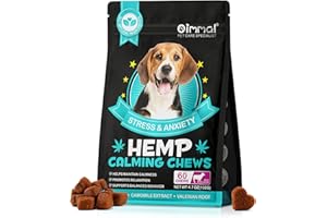 IDUCEN Calming Chews for Dogs,(60 Treats Beef Flavor) Hemp Calming Chews for Dogs with Anxiety and Stress,Dog Calming Treats,Dog Anxiety Relief,Stress,Storms,Barking, Separation,Fireworks,Travel 132g