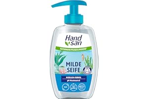 ‎HAND SAN Hand san MILDE SEIFE MIZELLEN TECHNOLOGIE SPENDER 1x300 ML, vegan, auch zur Gesichtsreinigung geeignet, schonende Make-up Entfernung