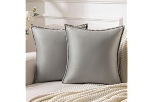 SERENTO Paquete de 2 Fundas de Terciopelo Almohada Gris Claro Funda de Cojines Decorativas Cuadradas de Blando Cojines de Sofá Funda de Cojín Moderna para Silla Cama Salón Sala de Estar Dormitorio 50x50 cm