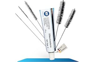 fancility® Grasa de silicona para cafeteras automáticas de Diamant 25 g + 5 cepillos premium XL – Grasa lubricante apta para alimentos, grasa para grifería para juntas, junta tórica, grasa para grifo,