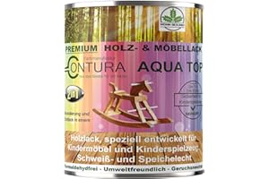 FARBMANUFAKTUR CONTURA NUR DAS BESTE FÜR IHR HOLZ Lack für Kinderspielzeug 750ml. Möbellack Buntlack DIN EN71/3 Holzlack Kindermöbel Farbe Holzfarbe Innen und Außen (02003 Orange)