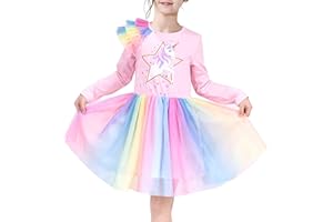 Sunny Fashion Vestito Bambina Natale Cappello di Babbo Natale Manica Lunga Festa 4-12 Anni