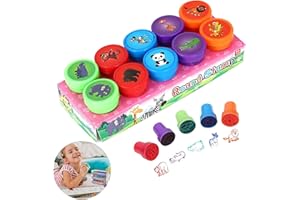 beejune 10 Stückstempel Kinder Ab 2 Jahre, Stempelset Kinder, Kinderstempel Set, Mehrfarbige Stempelset Tiere, Für Kleine Geschenke Für Kinder Weihnachten Party Mitgebsel Kindergeburtstag