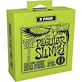 Ernie Ball P03221 Regular Slinky Nickel Wound Electric Guitar Strings 3 Pack - 10-46 Gauge