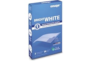 ‎ONUGE Onuge Bright White Teeth Whitening Strips – Bleaching-Strips zur Zahnaufhellung – Ohne Peroxid – Auch für empfindliche Zähne 14 Strips - 7 Tage