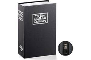 Buchsafe mit Kombinationsschloss - Parrency getarnte geldkassette schlosskasten, The New English Dictionary, 24 x 16 x 5.5 cm, Medium, SBH-MM-M001, Schwarz