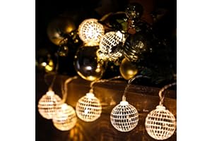 SUNSHINE SMILE 20 LED Disco Ball Fairy Lights, 300 cm Disco Ball String Lights, Disco Party Light, Mini Disco Balls Ornaments Tree Decoration Light, Oriental Moroccan Fairy Lights