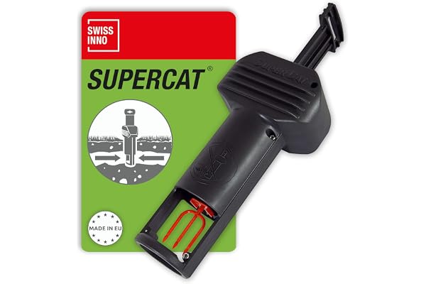 SWISSINNO Piège Campagnol Pro SuperCat – Piège Tunnel à Ressort pour Campagnols & Mulots, Déclencheur Sensible, Armement Facile, Attrape-Rongeur Réutilisable pour Jardin, Pelouse – 1 Piège