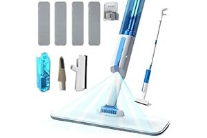 MAZZO-PROGRÈS Balai Serpillère Professionnel Vaporisateur 2en1 Sol et Vitre - Serpillière Microﬁbre pour Nettoyage et - 2 têtes interchangeables - Balai de Serpillere Multifonctionnel - Nettoyeur et Laveur