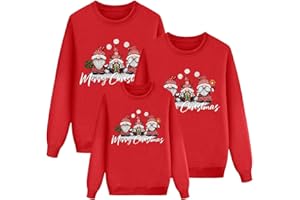 Genérico Jersey Navidad Familia Hombre Mujer Niño Sudadera Navidad Familia Ugly Christmas Sweater Invierno Jerseys Navideños Familiares Pareja Christmas Jumper Elegante Jersey Navideño