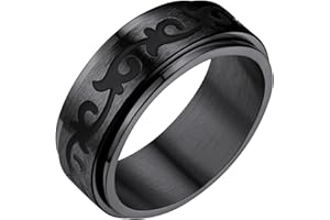 FindChic Anello Uomo Donna Antiansia Anello Antistress Uomo Girevole Misura 14-32 in Acciaio Inossidabile Anello Acciaio Uomo Colore Argento/Oro/Nero/Multicolore Confezione Regalo