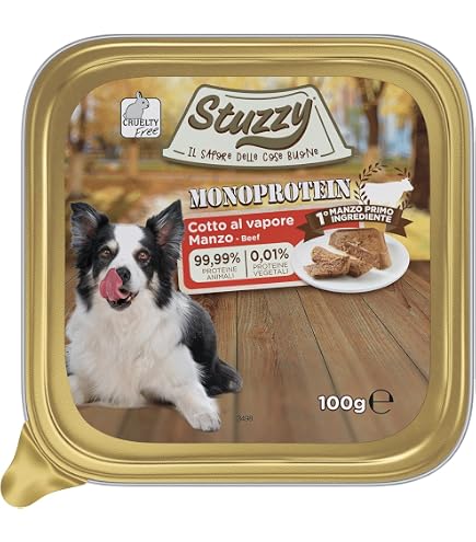 Stuzzy Cibo Umido Per Cani Adulti - Gusto Anatra, 10 Vaschette Da 150g (Totale 1,5Kg), Paté E Carni In Pezzi