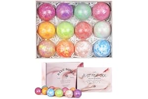 COYONCE Badebomben Geschenkset 12 Stück, Bio natürliche ätherische Öle, Badekugeln 80g Handgefertigt, GenießEn Sie Feuchtigkeitsspendende Spa-Haut, Warmes Geschenk für Sie/Ihn, Weihnachten