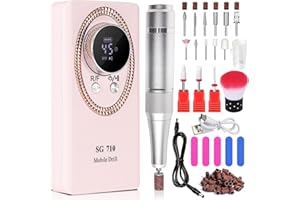 JVSURF 45000RPM Electric Nail Drill, Portable Rechargeable Nail Files, Professional Nail Drill for Nails Gel, Adjustable Speed and Easy Control Electric Nail File Kit Gifts for Beginner Girl Women Mum