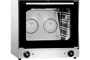 MBH - MAQUINARIA BAR HOSTELERÍA MBH - Horno de pan eléctrico profesional 4 bandejas 435x315 mm para hostelería. Horno industrial de doble turbinas para panadería y pastelería.