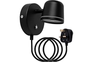 A AISILAN Aisilan Plug in Wall Light Black Adjustable Wall Sconce with Touch Switch Dimmable LED Bedside Wall Lights Indoor for Bedroom, Living Room