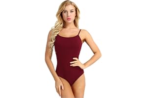 Freebily Maillot Clásico de Danza Ballet Gimnasia para Mujer Leotardo Body de Tirantes sin Espalda