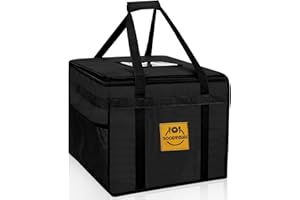 FOODPLUSS Premium Hot Food Delivery Bag 45L - Pizza Boxes, Thermal Bags for Uber Eats & Just Eat/Deliveroo - Insulated Large Cooler Box for Fresh Food Groceries Shopping/Picnic
