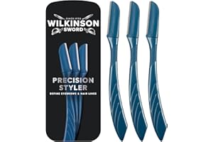 Wilkinson Sword Intuition Barber's Style Precision Styler - 3 Cuchillas de Afeitar Desechables, Depiladora Facial Masculina para Moldear y Perfilar Cejas, Cuchillas de Primera Calidad para Afeitado