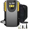 Lulizar Tyre Inflator Air Compressor, 12V Fast Inflation Car Tyre Inflator with 22mm Cylinder, Digital Tyre Inflator with Dual Display Screen, Auto Shut-Off Tyre Inflator for Car, Bike, Ball