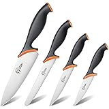 Kung Fu Carrot Kitchen Knife Set with High Quality Stainless Steel Consists Chef Knife, Utility Knife, Tomato Knife, Paring K