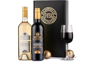 Thornton & France Italian Wine Gift Discovery Duo | Bottega Red & White Wine Duo in Deluxe Gift Box | Two Full Size (75 cl) Bottles From Customer Favourites | Elegant Gift For Him Or Her