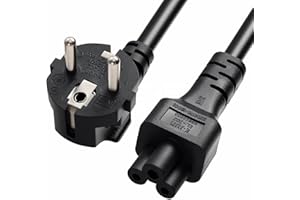 DRRI IEC C5 Mickey Mouse Plug to Europe Schuko CEE 7/7 Socket Extension Cable for Printer Lenovo Computers TVs Monitors Projector (1M/3.28Ft)