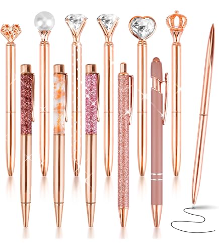 7pcs penne a sfera con diamanti BONUS 7 pezzi ricariche penna a