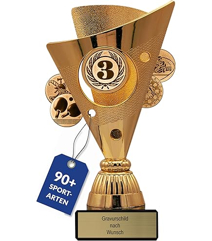 Eberin Poker Pokal 13cm - Goldene Krone Auf Marmorsockel Mit Gravur